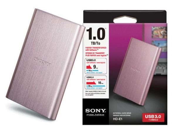 HD Portátil Sony HD-E1 1TB USB 3.0 rosa
